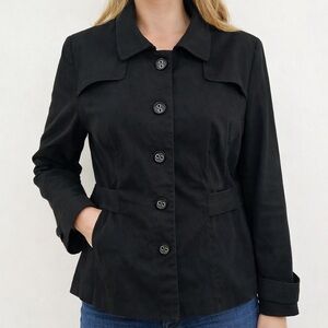 Apostrophe Trench Style Classic Black Blazer 10